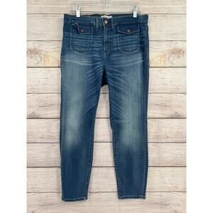 Madewell High Riser Crop Jeans Womens 32 Blue Medium Wash Denim